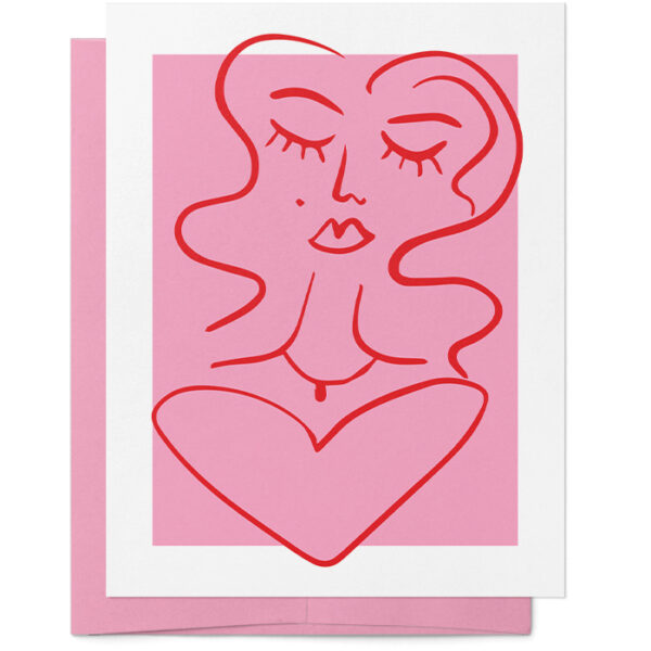 Pretty Lady Valentines Day Card
