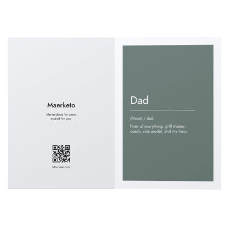 Personalized Father's Day Card - Dad Definition Card - COVER GREEN