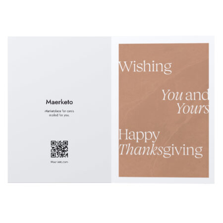 Minimalist Thanksgiving Card - Card Mailed for You - COVER BROWN OPEN