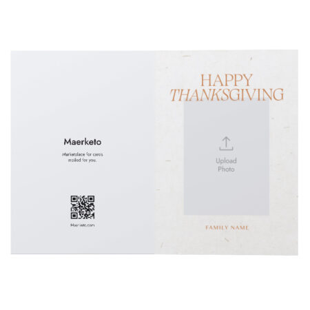 Minimalist Thanksgiving Photo Card - COVER OPEN